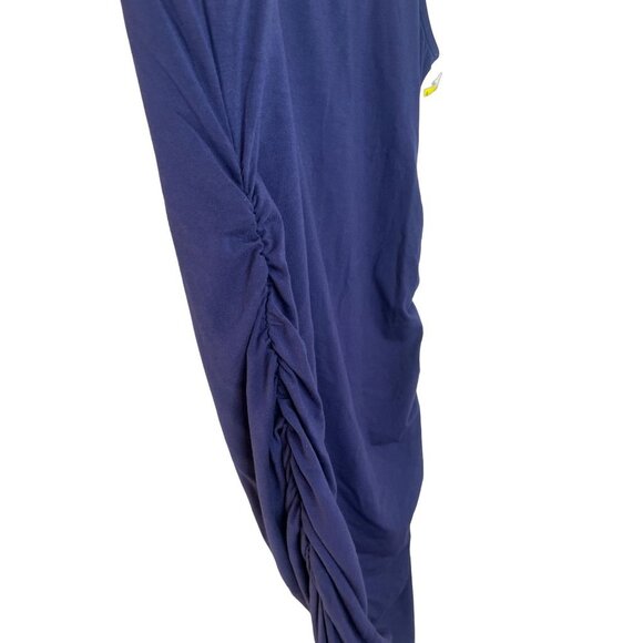 Kimi Kai Maternity Womens Ruched Midi Dress Size M Navy Blue - Picture 6 of 8